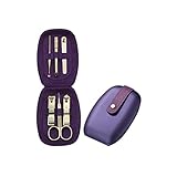 XIAOSAKU Maniküre Pediküre Set 6-teilige Nagelschnipper Set tragbarer Nagel Set Dekoration Fußpflege Schönheit Set Nagelpflege mit tragbarem Holster für Zuhause, Reisen (Color : D)