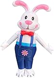 Vagbalena Neuheit Ostern Aufblasbares Kostüm Aufblasbares Hasenkostüm Männer Frauen Aufblasbarer Osterhasen-Bodysuit Erwachsene Größe Unisex Weißes Kaninchen-Maskottchen-Kostüm (Kaninchen,Eine größe)