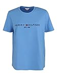 Tommy Hilfiger Curve Kurzarm T-Shirt Rundhals Logo-Stick Mittelblau Größe 52