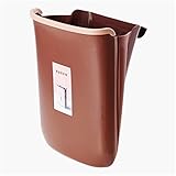 mülleimer für die küche Faltbare Mülleimer Kanalkanalkabinett Tür Hängende Mülleimer Kaffee Badezimmer WC Müll Wandmontage Abfallbehälter, 3 Farben mülleimer ( Capacity : S , Color : Coffee )