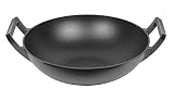 El Fuego® Wok aus Gusseisen, Grillwok, für Grill und Herd, Gasgrill, Wokpfanne, Outdoor, BBQ