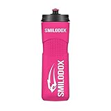 SMILODOX Unisex Trinkflasche Schwarz 0,6 Liter für Sport, Fitness, Gym und Training die Wasserflasche für Unterwegs, Color:Pink