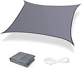 Lingle888 Sonnensegel Sonnenschutz Sonnendach Wasserdicht 98% UV-Schutz Balkon Viereck Rechteck Quadrat Winddicht 8Tage Transport 420D 10Farbe 25Größe (1.5x1.5, Grau)