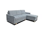 Robin Simi Ecksofa mit Schlaffunktion, Schlafsofa mit Bettkasten, Freistehendes Eckcouch in L-Form, verstellbare Rückenlehne, Polstergarnitur Sofa (Ecksofa Rechts, Aston 17 - Anthracite)