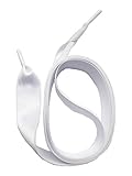 SNORS SATIN breite flache Schnürsenkel WEISS 90cm, 16mm – sehr reißfest, waschbar, bügelbar, edler Look, Satinsenkel - TOP Qualität 100% MADE IN GERMANY - ÖkoTex Verzicht auf unnötige Verpackung