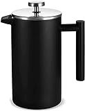 Kaffeemaschine Edelstahl Kaffeetopf Filterdruck Moka Kaffee Perkolator Drucktopf Kaffeemaschine Teekanne 350ml Für Kaffee (Farbe: schwarz)