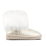 D. Franklin Damen Nordick Basic Big Fur Platino Slouch Stiefel, Platin 0207, 39 EU