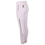 QHP Reithose Coco Voll Grip Kinderreithose mit farbigen Akzenten und Strass (Midnight White, 164)