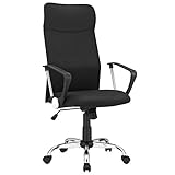 SONGMICS Bürostuhl, ergonomischer Schreibtischstuhl, Drehstuhl, gepolsterter Sitz, Stoffbezug, höhenverstellbar und neigbar, bis 120 kg belastbar, schwarz OBN034B01