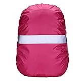 Ducomi Hochsichtbare Rucksack Regenhülle - Wasserfeste Rucksackhülle für Camping im Freien Wandern Bergsteigen Klettern Gehen Radfahren - Geeignet für Männer Frauen Kinder - (Rot, XL)