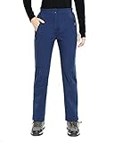 33,000ft Wanderhose Damen wasserdichte Winddichte Thermohose Softshellhose Warm Gefüttert Outdoorhose Winter Skihose Snowboardhose Atmungsaktive Schnelltrocknende Trekkinghose, Blau M