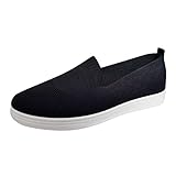 koperras Damen Mesh Slip On Sneakers Mit Weicher Sohle Verschleißfest rutschfest Bequem Walking Tennisschuhe Turnschuhe Walking Outdoor Gym Bequem Leichte Atmungsaktiv F