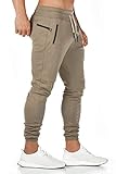 Yuson Girl Herren Jogginghose Sporthose Baumwolle Fitness Elastische Taille Gürtel Baumwolle Jogging Sweat Hosen Lange Sports Freizeithose Streetwear mit Taschen Jogg