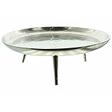 SIDCO Schale Fuß Gebäckschale Metall Obstschale Metallschale modern Dekoschale Silb