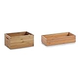 Zeller 13340 Aufbewahrungskiste, Bamboo, ca. 30 x 20 x 14 cm & 13333 Ordnungsbox 30 x 15 x 7 cm, Bamb