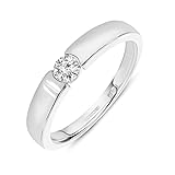 Miore Ring Damen 0.13 Ct Solitär Diamant Verlobungsring aus Weißgold 14 Karat / 585 Gold, Schmuck