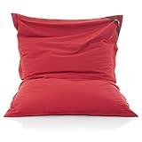 LAZY BAG Original Sitzsack XXL 400L Riesensitzsack aus Baumwolle 180x140cm (Rot)