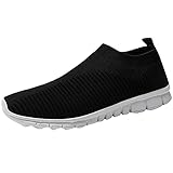 YOUQQI Laufschuhe Herren und Damen Casual Slip On Sportschuhe Atmungsaktiv Mesh Laufschuhe Bequem Freizeitschuhe Freizeit Leichtgewicht Laufschuhe Outdoor rutschfeste F