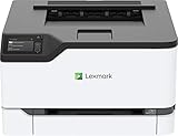 Lexmark C3426DW Farblaser (WLAN, Netzwerkanschluß, bis zu 24 S./Min, autom. beidseitiger Druck), weiß, grau,