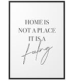 Papierschmiede® Spruch-Poster | A4 | Wanddeko Wohnzimmer, Schlafzimmer, Küche | schwarz-weiß Bild Typografie ohne Rahmen | Home Feeling