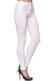 Elara Damen Stretch Hose Skinny Fit Jegging Chunkyrayan H13 White 46 (3XL)