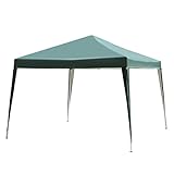Outsunny Pavillon 3 x 3 m Pop-Up Faltpavillon Gartenpavillon faltbar Partyzelt Gartenzelt UV-Schutz Stahl+Oxford Grü