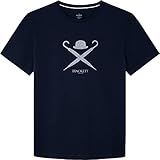 Hackett London Mens Large Logo Tee T-Shirt, 5EZDK Navy, XS