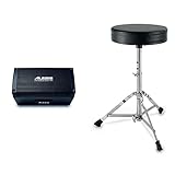 Alesis Strike Amp 8 – 2000-Watt tragbarer Lautsprecher / Verstärker für elektronische Drum Kits mit 8-Zoll Woofer, Contour-EQ & XDrum Schlagzeughocker Semi (Höhenverstellbar 50-64cm)