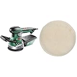 Bosch DIY Exzenterschleifer PEX 400 AE (Schleifteller-Ø 125 mm, Microfilter System, 1 Schleifpapier K 80, Koffer) + Lammwollhaube (Ø 125 mm, Klettsystem)