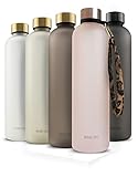 MAMEIDO Trinkflasche 1l Rosé Gold - auslaufsicher, Kohlensäure geeignet, BPA frei - Sportflasche aus Tritan - BPA frei - Wasserflasche für Sport, Outdoor, Gym & Bü