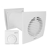 Wärmeverteiler Lüfter Ventilator Ab- Zuluft Thermostat Wärmelüfter Warmluft Wand - VONLIS® Ø 125 mm 500