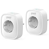 Intelligente WLAN-Steckdose mit Energiemonitor, programmierbare Alexa-Steckdose mit Timer, Fernbedienung per App & Voice, kompatibel mit Alexa und Google Home, Modell SP1-2, 2 Stück