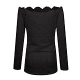Damen Sexy Spitzenshirt Top Bluse Shirt Tunika Hemd Langarmshirt Bluse mit RunD1228als Spitze Aushöhlen Gaze Puffärmel Lässiges Hemd, Elegant Langarm Tunika Mesh Tops Oberteile Shirt 2022