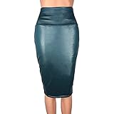 N\P Paket Hip Back Slit Bud Rock Frauen Leder Hohe Taille Rock Herbst - Blau - 3X-Groß