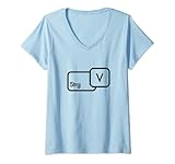 Damen Strg+V Copy Paste Familie Partnerlook T-Shirt mit V