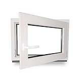 Kellerfenster - Kunststoff - Fenster - weiß - BxH: 100x70cm - DIN Links - 3-Fach-Verglasung - Wunschmaße ohne Aufp