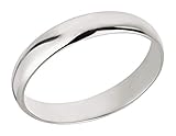 Ardeo Aurum Trauring Unisex Damenring Herrenring aus 375 Gold Weißgold in 4 mm Breite massiv Ehering Modell 102 Größe 58