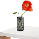 LXLAMP Blumenvase modern, große vasen für Boden vase durchsichtig vase schmal hoch Qualitätsglasvase, handdekoriertes Glas (Color : Smoky Gray)