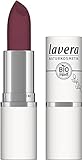 lavera Velvet Matt Lipstick - Royal Cassis 06 - Lippenstift - glutenfrei - ohne Silikone - ohne Mineralöl - ohne Mikroplastik - Cremig, matte Textur - Bio-Blütenbutter - Bio-Sonnenblumenöl - 4,5g