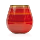 Angela Neue Wiener Werkstätte Windlicht Vesuvio Tomato Vasen aus farbigem Glas, Rot, 15