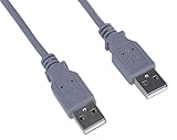 PremiumCord USB 2.0 High Speed Kabel M/M 2m, A Stecker auf A Stecker, USB Verbindungskabel für HDD usw, Doppelt geschirmt, AWG28, Farbe grau, Länge 2