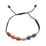 DOITOOL Natürlicher Edelstein, Heilung, Yoga, Perlenarmbänder, 7 Chakren, Meditationsarmband, handgefertigt, geflochtenes Seil für Freundschaftsschmuck