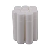 HugeStore 5ML Weiß Leer Kunststoff Lippenpflegestift Rohre Lippenbalsam Behälter Lippenstift-Hülsen mit Kappe 25 Stück