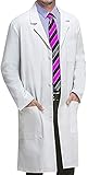 PJapparel Unisex Laborkittel, klassische Passform, Tasche für Smartphone und Tablet, White Lab Coats Mens, XXXX-Larg
