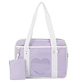 KEEPOP Ita Tasche Herzform Fenster Japanische Schule Handtasche Große JK Tasche Mädchen Duffle Geldbörse Anime Schulranzen für Lolita Comic DIY Cosplay L