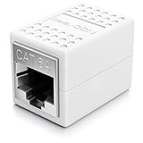 deleyCON 1x CAT6a Kupplung Verbinder Netzwerkkabel Patchkabel Ethernet Kabel Adapter Modular Geschirmt 2x RJ45 Buchse 10Gbit/s DSL LAN RJ45 Weiß