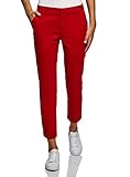 oodji Ultra Damen Baumwoll-Hose Basic, Rot, 38