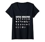 Damen Ägyptische Schriftzeichen, Ägypten Hieroglyphen Geschichte T-Shirt mit V