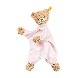 Steiff Schlaf - gut - Bär Schmusetuch - 30 cm - Teddybär mit Kleid - Kuscheltier für Babys - weich & waschbar - beige / rosa (239533)