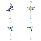 TISHITA 4 Stück Kristall Suncatcher Prisma Fenster Ornament Veranda Windsp